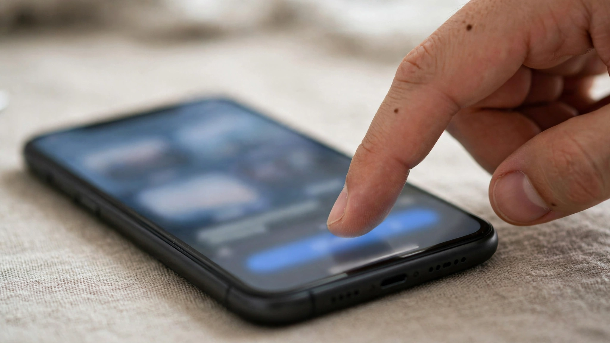 Hand tapping install on a smartphone showing a generic app installation screen