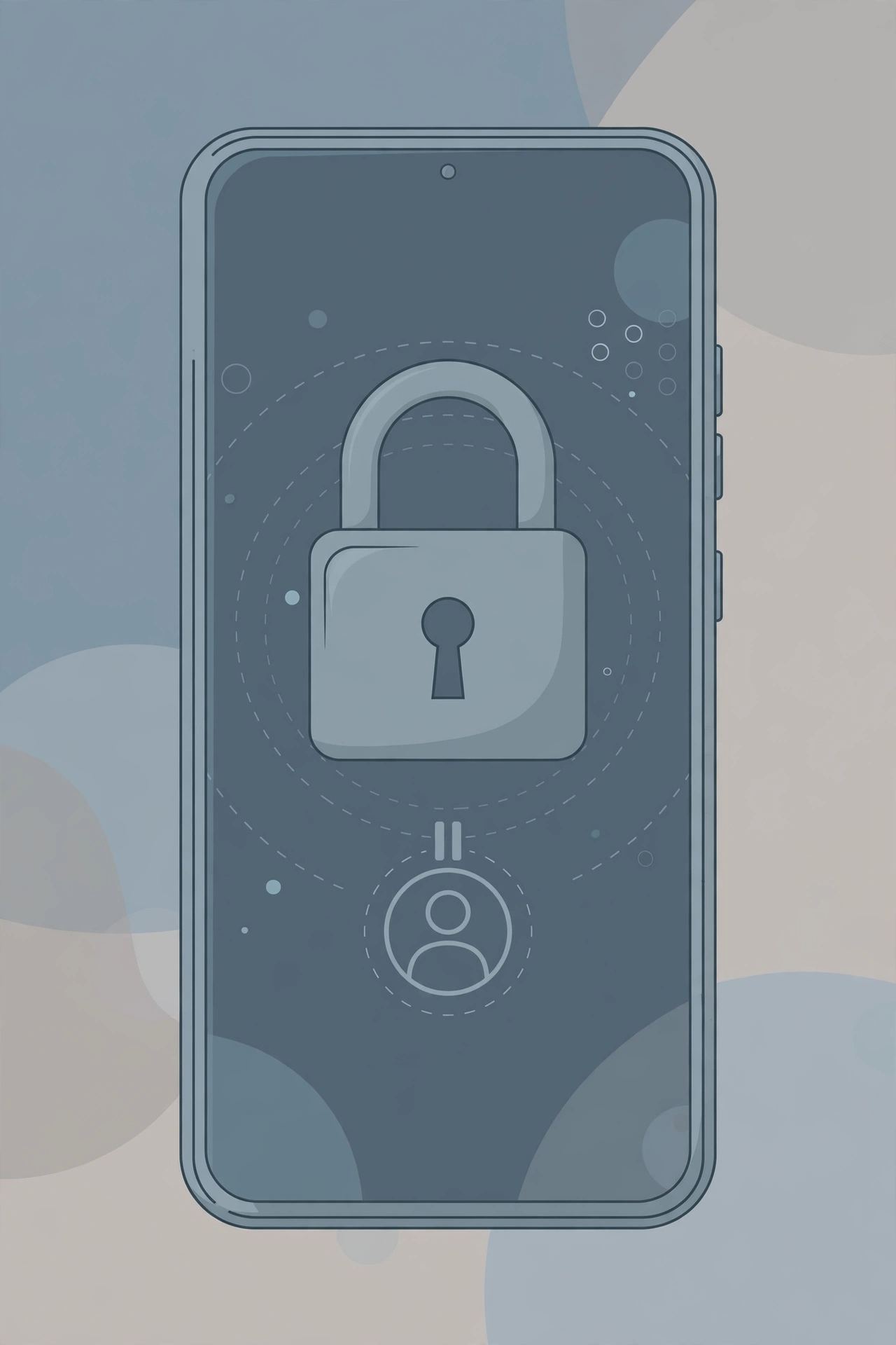 Smartphone with locked account screen and padlock illustration