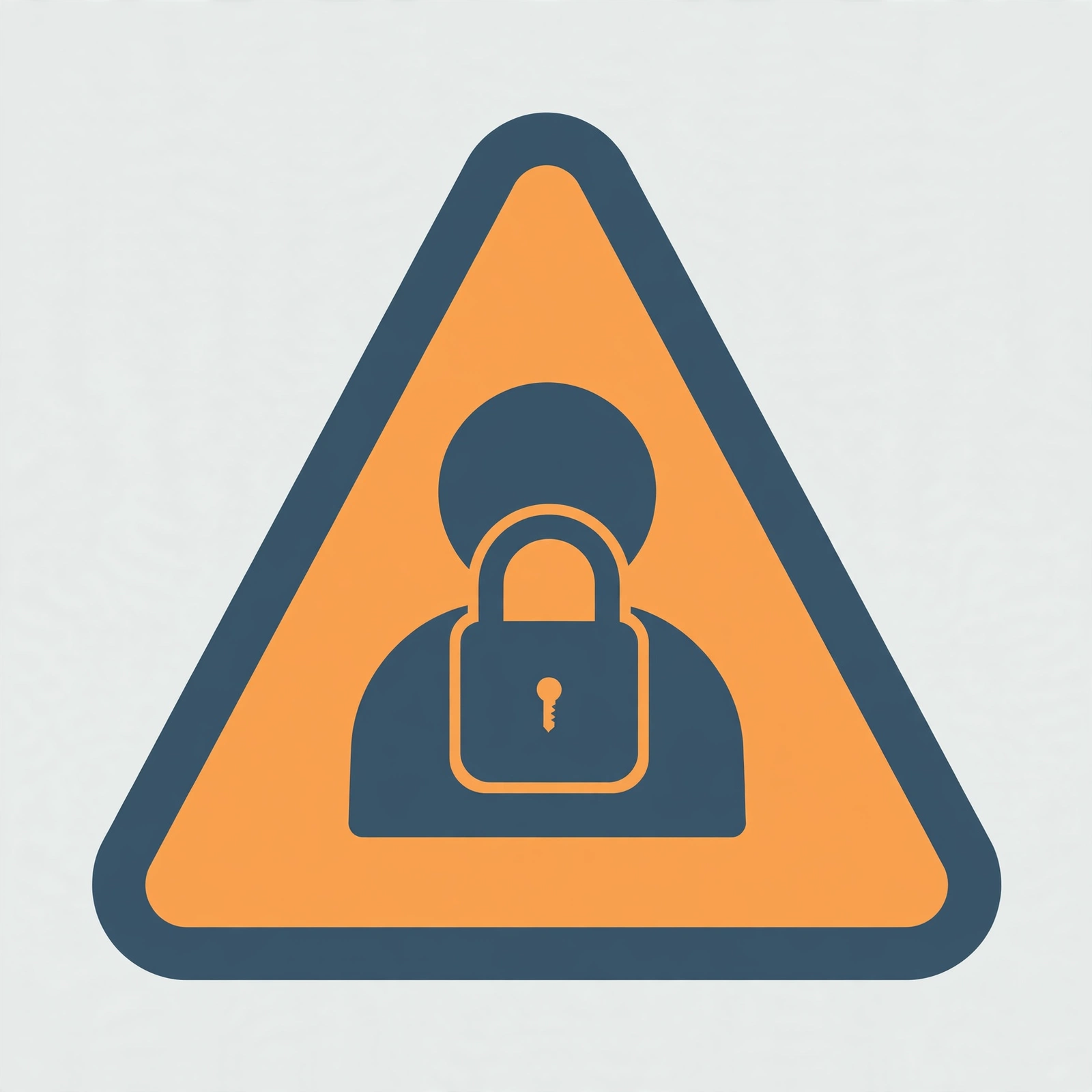 User profile icon locked with a padlock inside a warning triangle, illustrating account suspension risk from unofficial Spotify clients